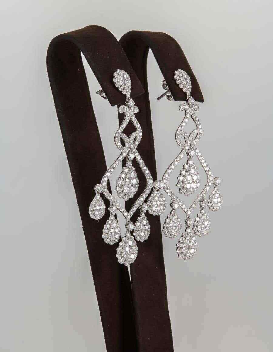 Diamond Gold Chandelier Earrings
