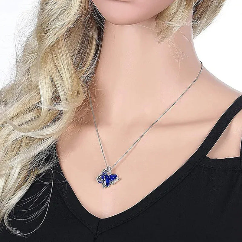 Butterfly Crystal Necklace with Premium Birthstone Pendant Necklace Shiny Butter