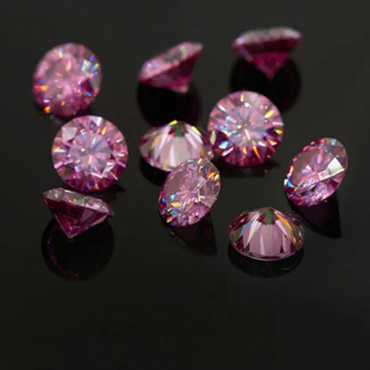 Top Pink Morsonite Naked Diamond Gem Vvs1 Excellent round Cut Cream Ring Finger