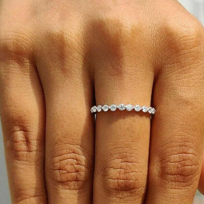 Fashion Bride Jewelry Luxury 925 Sterling Silver Ring Full Eternal Moissanite Di