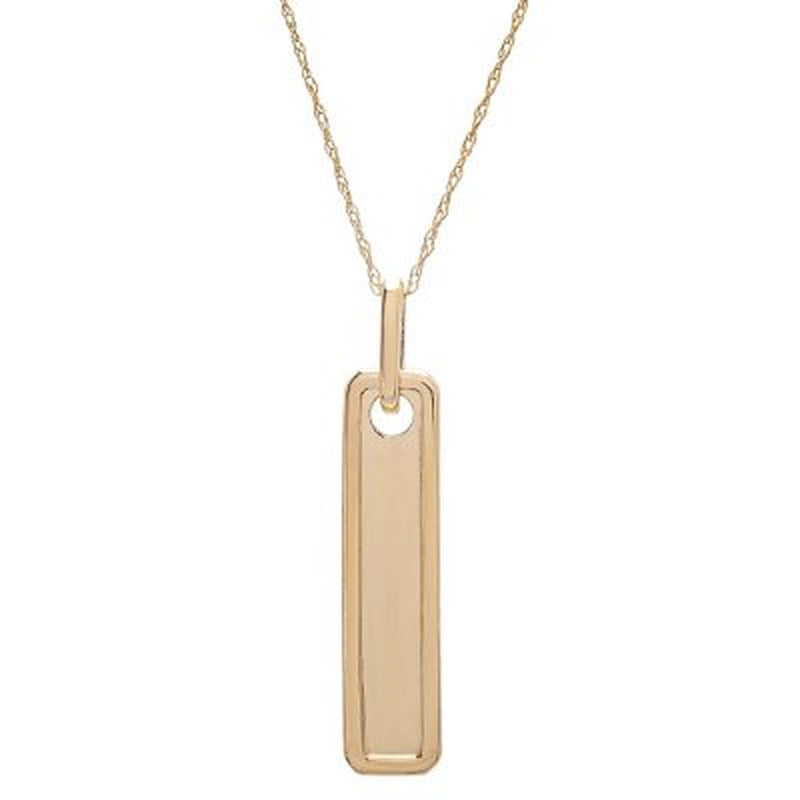 0.15 CT. T.W. Diamond Dog Tag Pendant in 14K Yellow Gold (I, I1)
