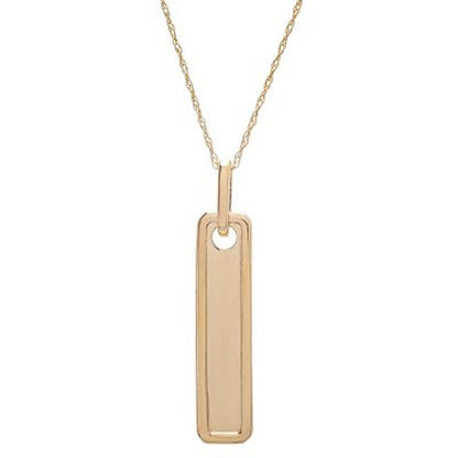 0.15 CT. T.W. Diamond Dog Tag Pendant in 14K Yellow Gold (I, I1)