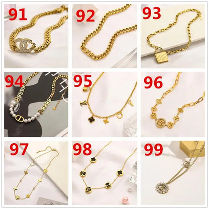 Women'S Fashion Collarbone Necklace Designer Stainless Steel Necklace Gift for G