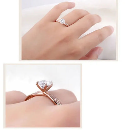 Twisted Shape Diamond Ring Wedding Band Two Tone Rose-Gold Silver Fashion Jewelr
