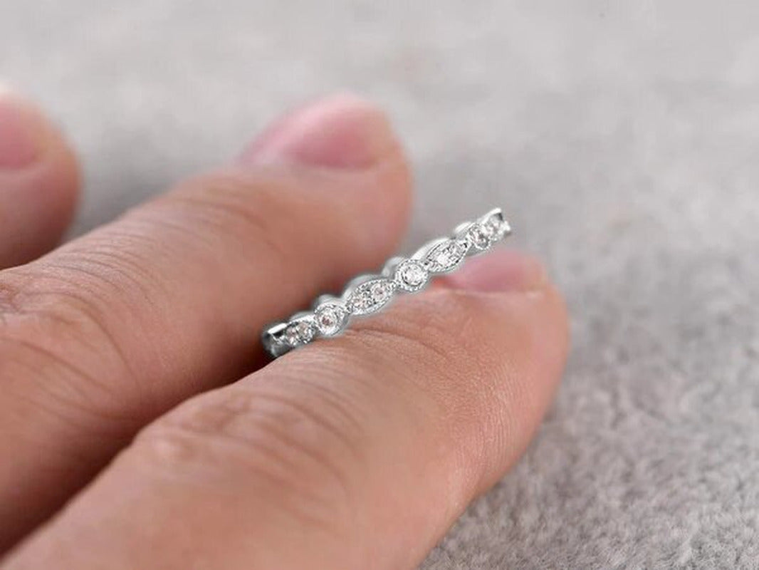 .25 Carat Diamond Matching Ring Band - Full Eternity Band - Art Deco Stackable R
