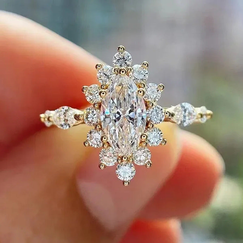 Luxury Princess Fashion Engagement Jewelry Engagement Rings for Women Bride Wedd
