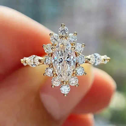 Luxury Princess Fashion Engagement Jewelry Engagement Rings for Women Bride Wedd