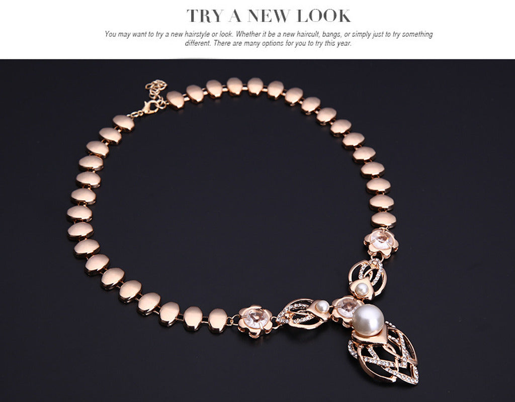 Pearl and Diamond Four-Piece Necklace and Earrings
