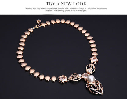 Pearl and Diamond Four-Piece Necklace and Earrings