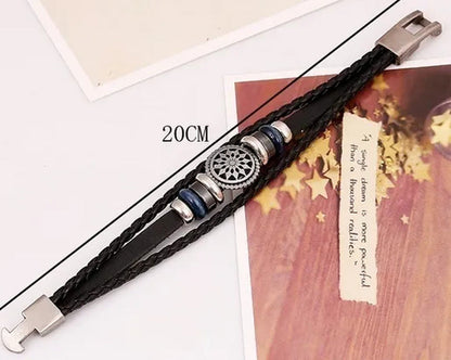 Men'S Bracelet Male Fashion Leather Cord South Korea Multilayer Personality to R