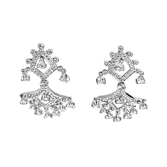DIAMOND ROUND BR SHAPE PRONG BEZEL SET DIAMOND PEAR DROP 8.57 CT 18 K WHITE
