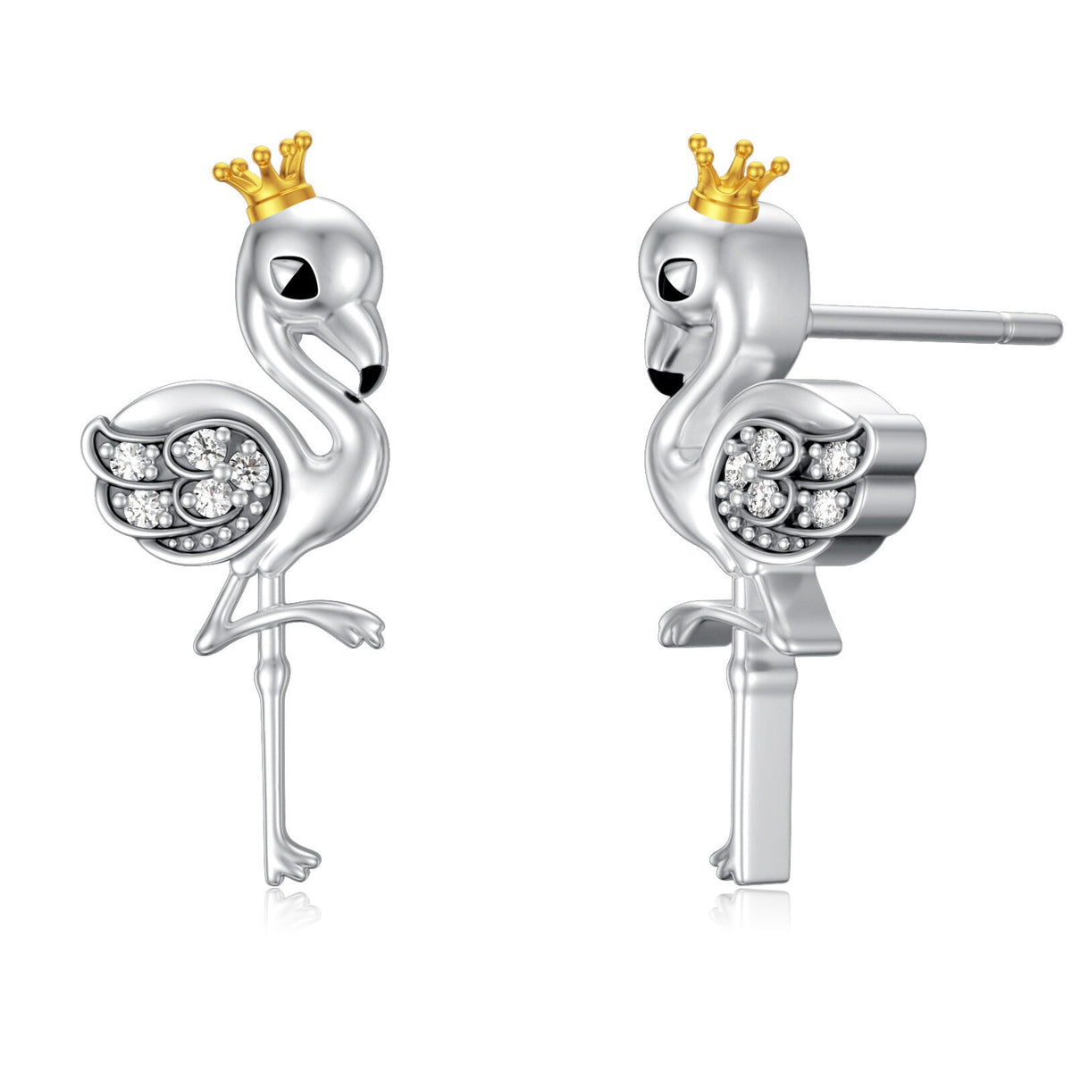 Flamingo Earrings 925 Sterling Silver Flamingo Jewelry Stud Earrings Gifts for W