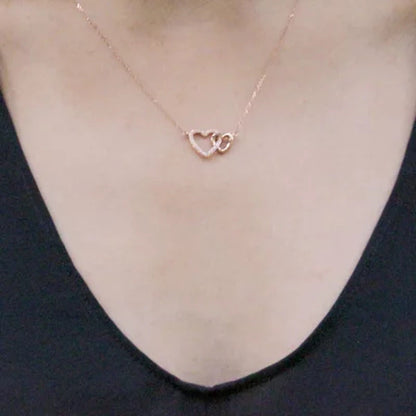 0.08 CT. T.W. Diamond Heart Necklace in 14K Gold