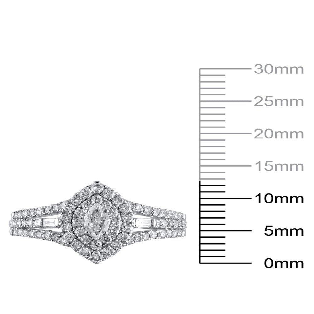 1 Carat T.W. (I2 Clarity, H-I Color) Brilliance Fine Jewelry Marquise Cut Diamon