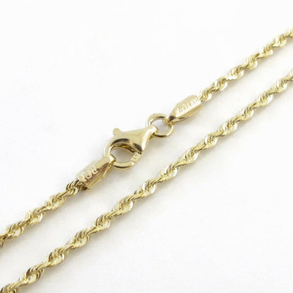 14K Yellow Gold Rope Link Chain Necklace 20" 4.6 Grams 2 Mm Thick