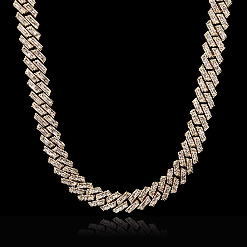 Hip Hop 18Mm Double Row Diamond Cuban Chain