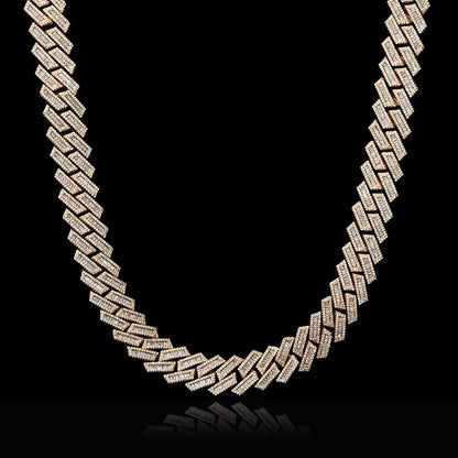 Hip Hop 18Mm Double Row Diamond Cuban Chain