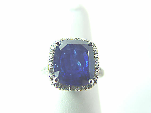 SAPPHIRE BLUE CUSHION SHAPE 12.09X 10.32X 5.81MM DIAMOND
