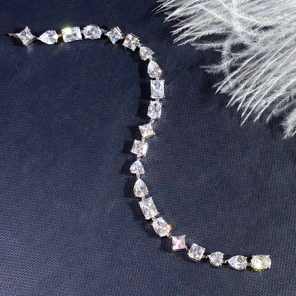Really High Carbon Diamond Bracelet 100% S925 Silver Heart-Shaped