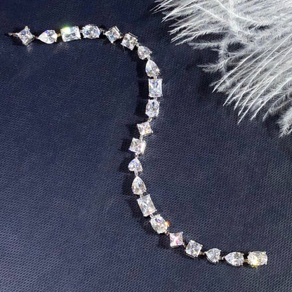 Really High Carbon Diamond Bracelet 100% S925 Silver Heart-Shaped