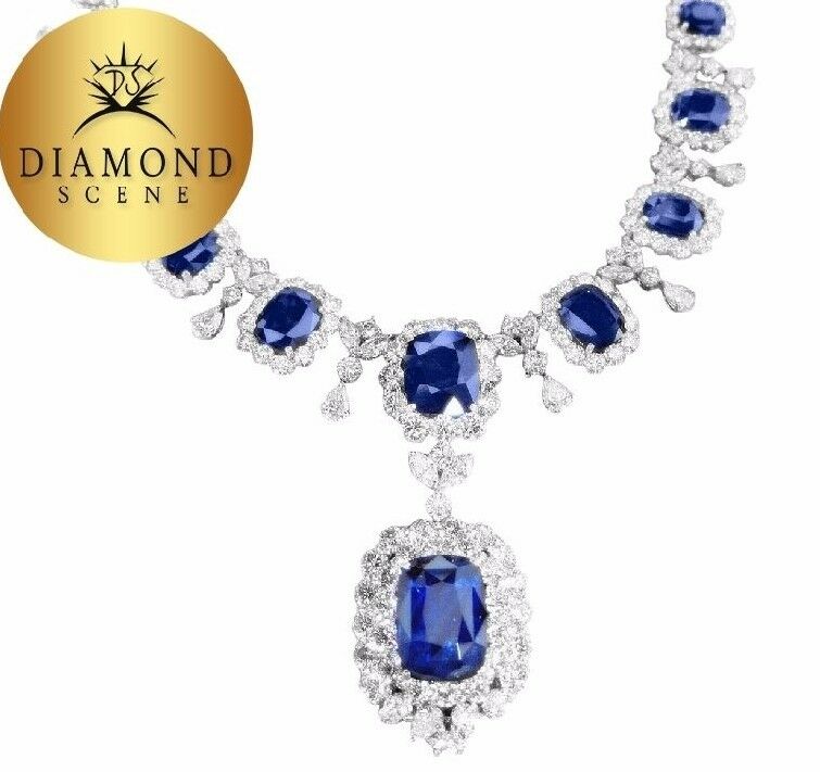 GIA CERTIFIED 14 CUSHION SHAPE 17.48 CT CENTER SAPPHIRE WITH NATURAL DIAMOND