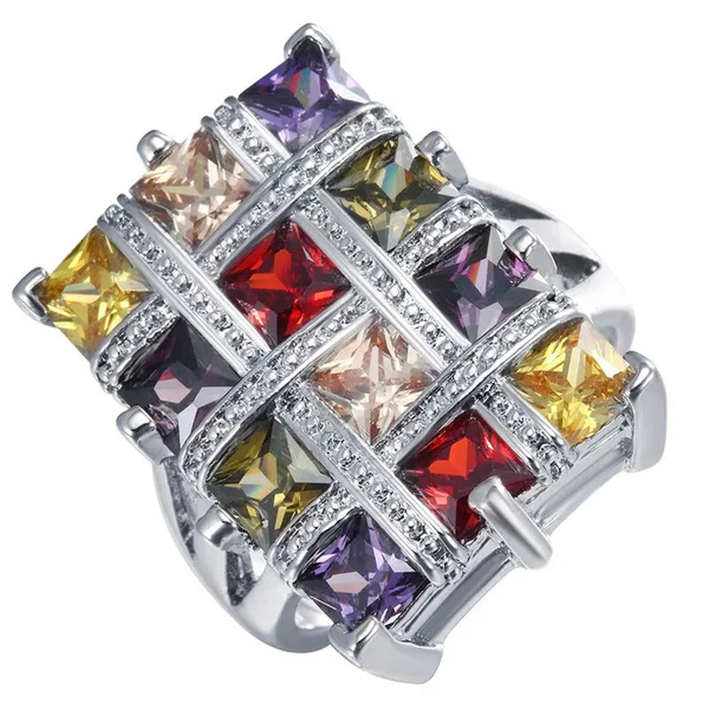 Fashion Woman Jewelry 925 Sterling Silver Gemstone Tanzanite Ruby Topaz Peridot