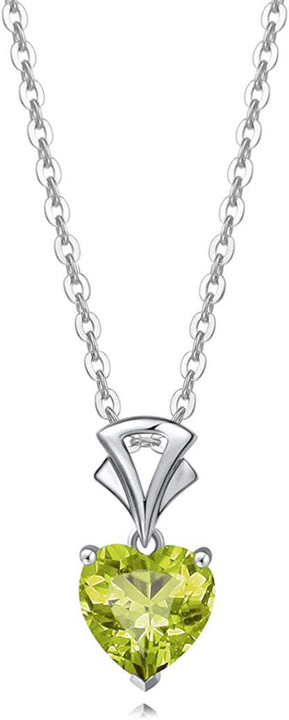 Valentines Day Gifts for Her 14K Solid White Gold Genuine or Created Gemstone Pe
