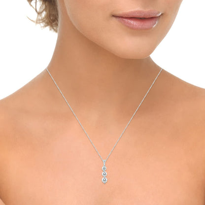 1 Carat TW Three Stone Diamond Pendant Available in 14K Yellow and White Gold