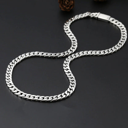 Trendy S925 Sterling Silver Necklace for Men Women 2022 New Simple 7Mm 8Mm\
