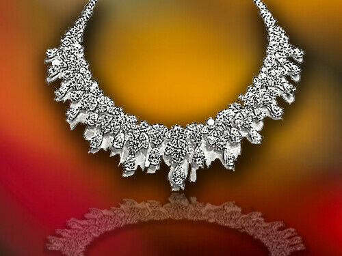 DIAMOND PEAR MARQUISE ROUND ALL AROUND SET 100% NATURAL DIAMOND CHOKER NECKLACE