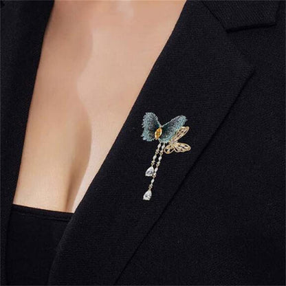 CZDYUF Brooch Temperament Vintage Embroidery Fabric Tassel Brooch Sweater Coat P