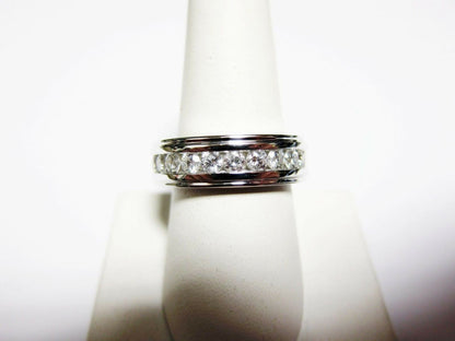 DIAMOND MENS TEN ROUND DIAMOND TOP SET CHANNEL SET BAND MENS DIAMOND BAND RING