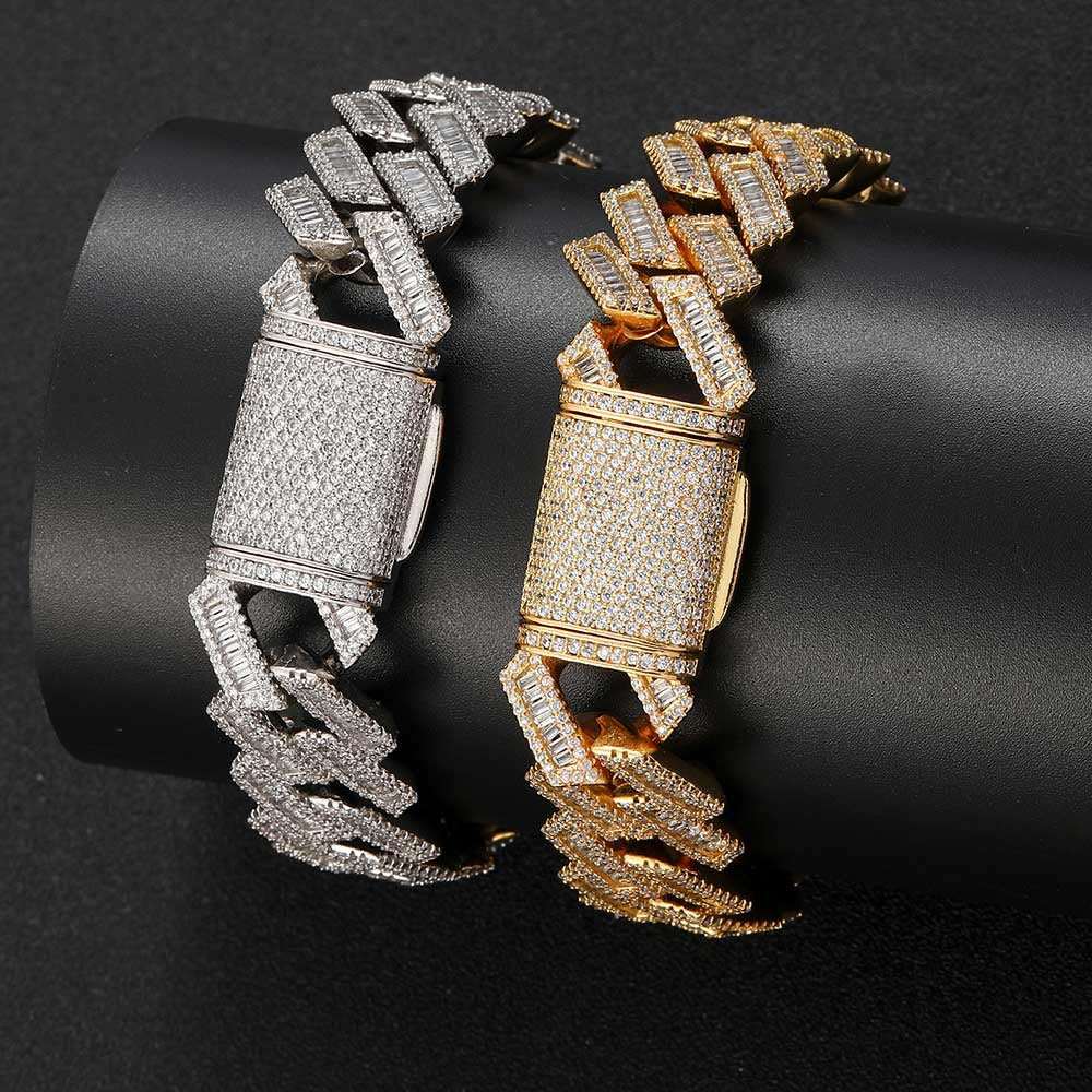 Hip Hop 18Mm Double Row Diamond Cuban Chain