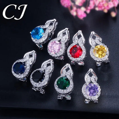 CANDICE Fashion Party Jewelry Set 925 Sterling Silver round Cut Blue Rhinestone