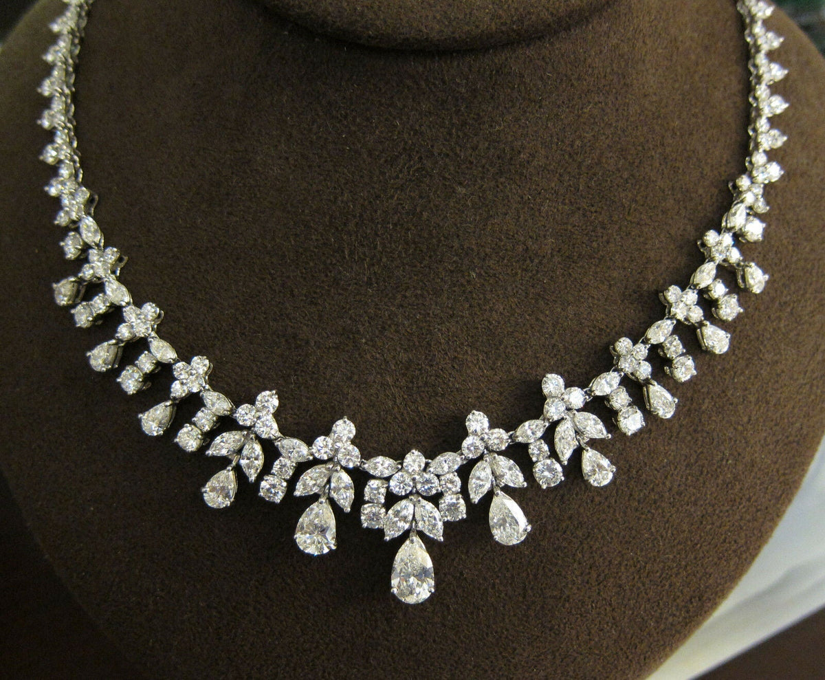 DIAMOND NECKLACE PEAR SHAPE 11 PIECE MARQUISE SHAPE 22 PIECE ROUND 201 PIECE SET