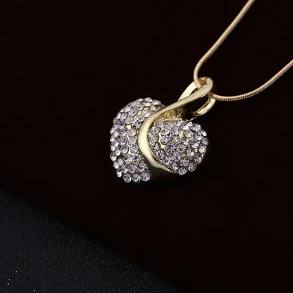 Elegant 1Set Fashion Cubic Zirconia Ladies Party Ruby Sapphire Heart Shape Neckl