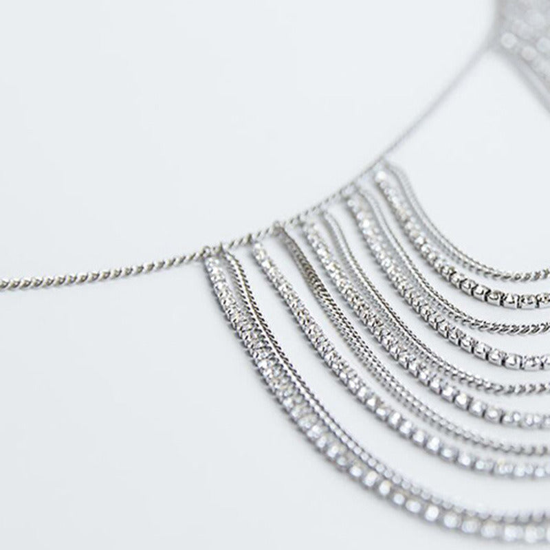 Diamond Shawl Necklace Exaggerated Women