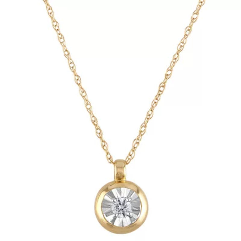 0.04 CT. T.W. round Diamond Pendant in 14K Two-Tone Gold