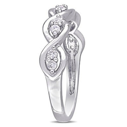 White Sapphire Infinity Design Ring in 14K White Gold