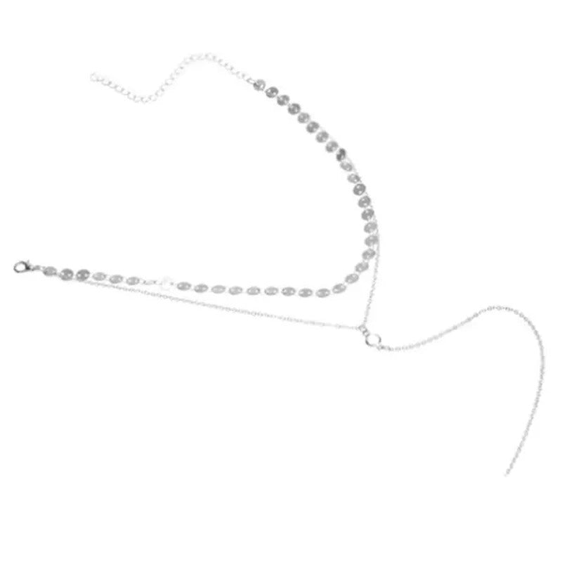 European and American Fashion Jewelry Simple Necklace Crystal Tassel Necklace