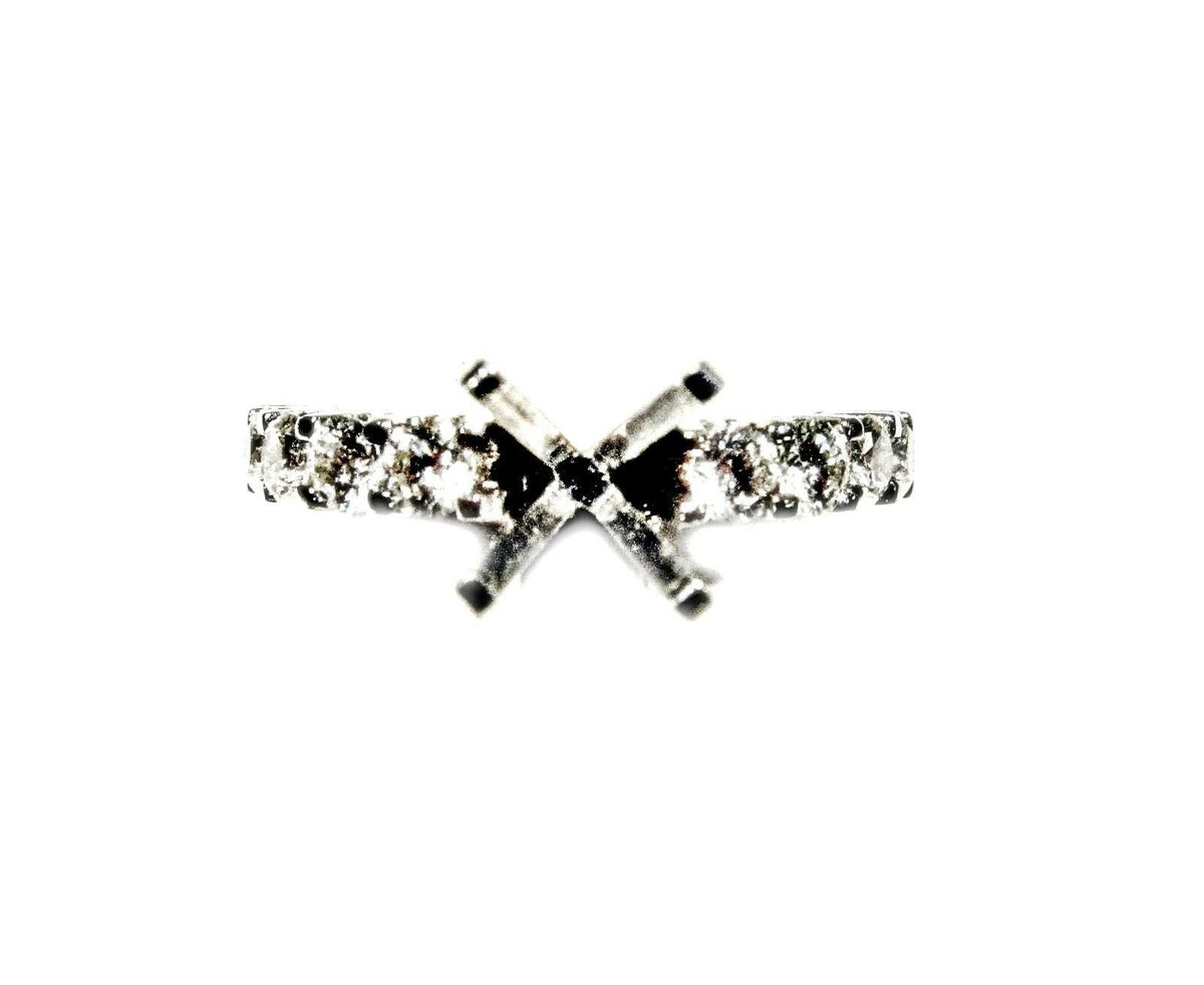 DIAMOND SETTING COMMON PRONG SET 18 STONE SMALL SOLID ENGAGEMENT SETTING RING