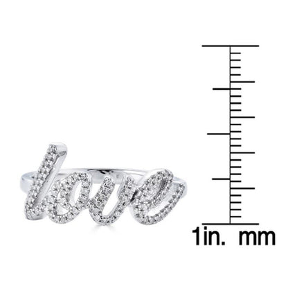 Sterling Silver and 0.14 CT. T.W. Diamond "LOVE" Ring