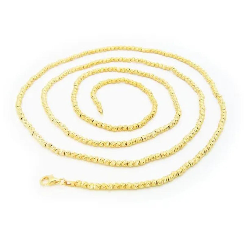 Fronay 941129G 36 In. Gold Plated Sterling Silver Diamond Cut Gold Pebbles Neckl