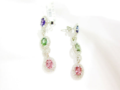 sapphire and diamond earring long dangle
