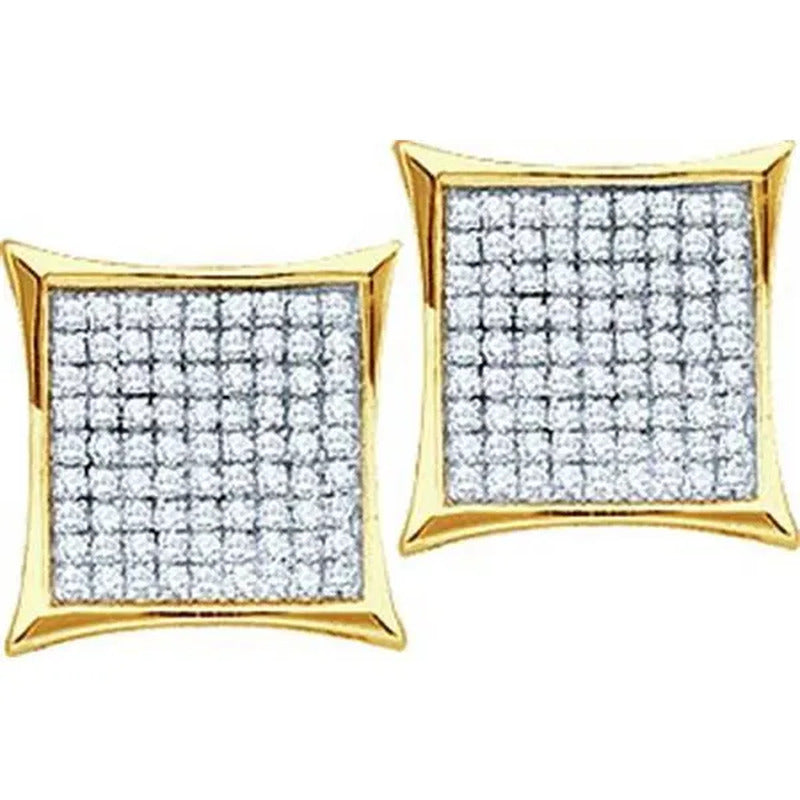 0.10Ctw Diamond Ladies Micro Pave Earrings - 10KYG