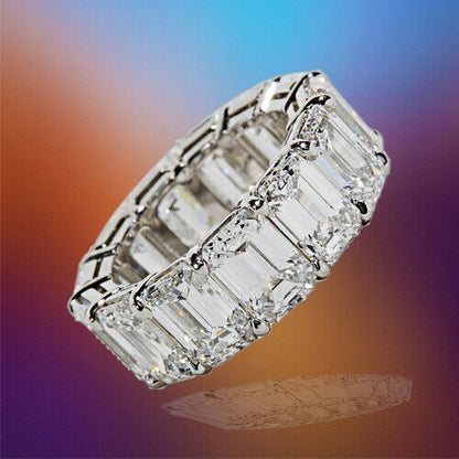 15.82 ct GIA Certified Emerald Cut Diamond Eternity Band DEF Color VS1 Clarity