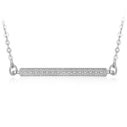 Majesty Diamonds MDS210127 Bar Necklace in 0.925 White Sterling Silver