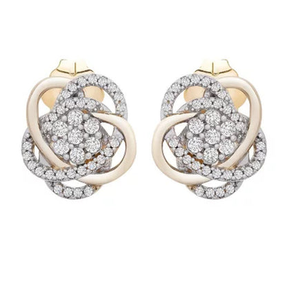 0.25 CT. T.W. Diamond Love Knot Stud Earrings in 14K Yellow Gold