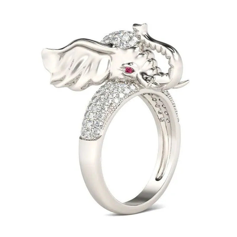 Unique Elephant Ring Animal Totem Ring 925 Silver Rings Jewelry Anniversary Stat