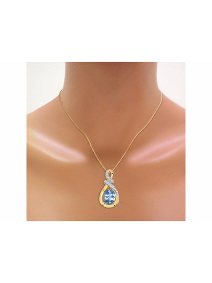 Necklaces for Women Yellow Gold Plated Silver Designer Necklace Gemstone & Genui